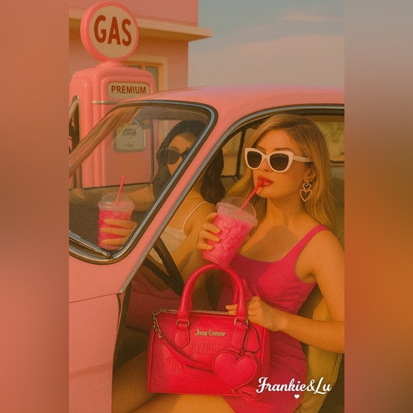 Juicy Couture Handbags - Juicy Couture Fame Satchel Pink Flash Quilted Satchel Crossbody NWT